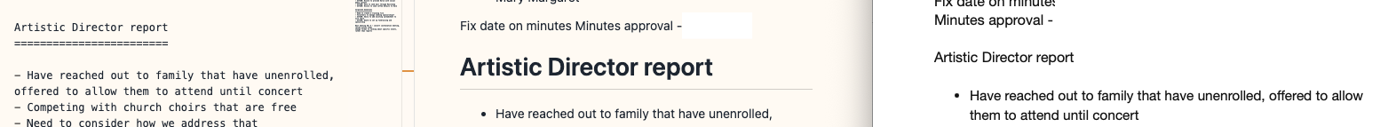 Screenshot of similar document in VS Code, with Marked preview on the right.